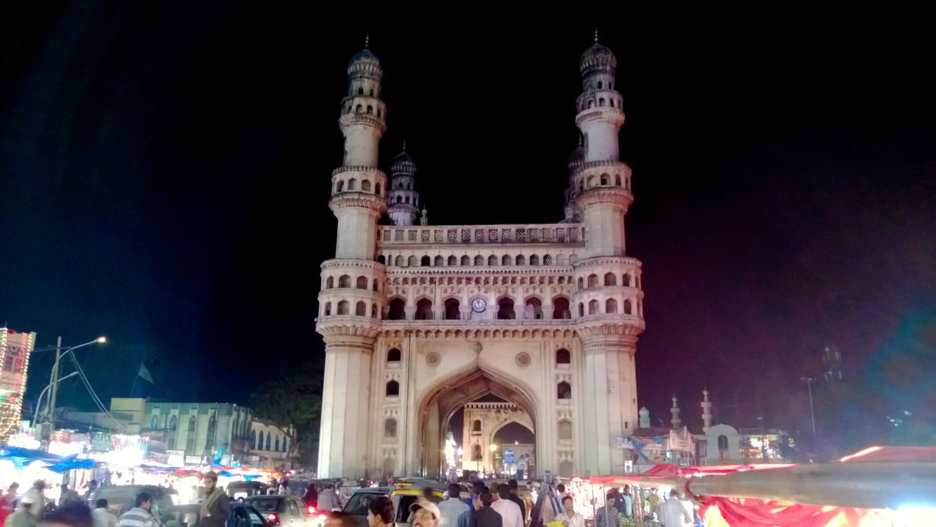 A Midnight Stroll around the Charminar Market in Hyderabad